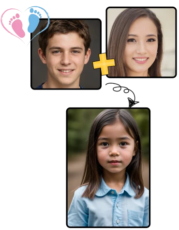 Example of a loving Couple's AI Generated Child using AI Baby Generator