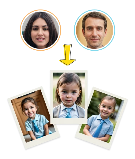 Example of a Couple's AI Generated Child using AI Baby Generator