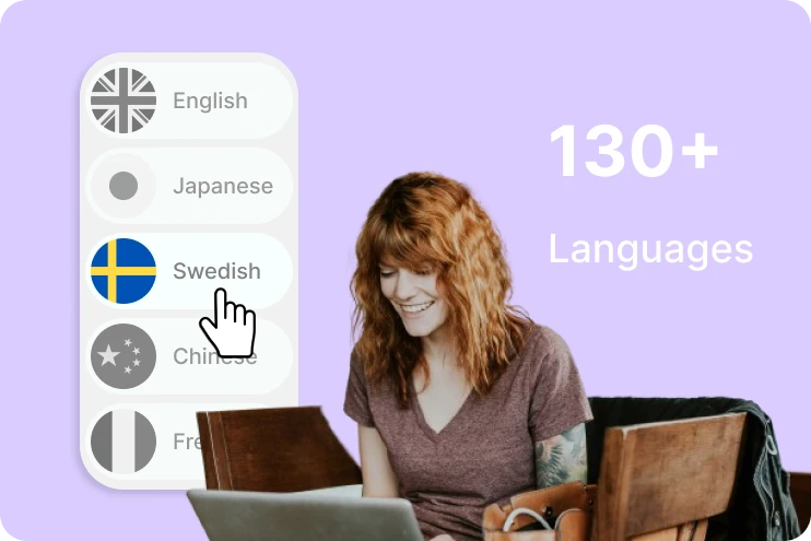 Image showing that Transmonkey image translator can translate 130+ languages