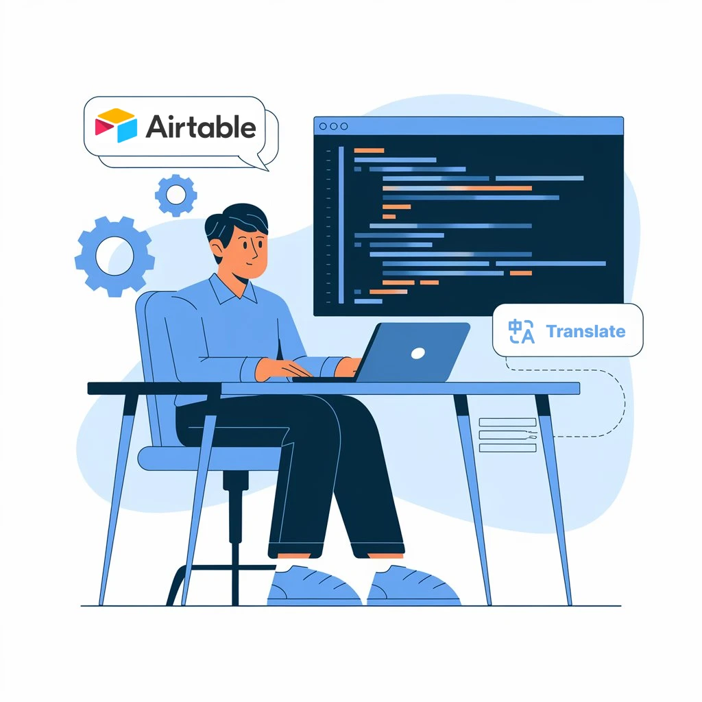 Transmonkey Airtable translator illustration