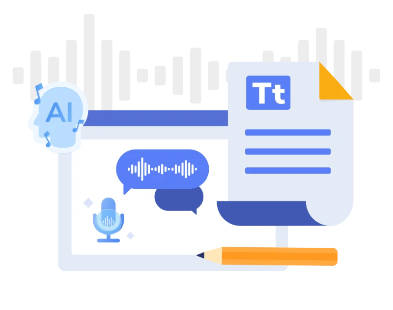 Transmonkey speech to text translator illustration