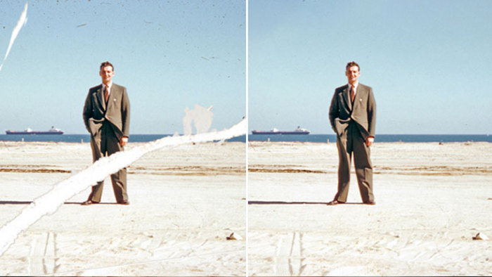 scratch repair on old photos