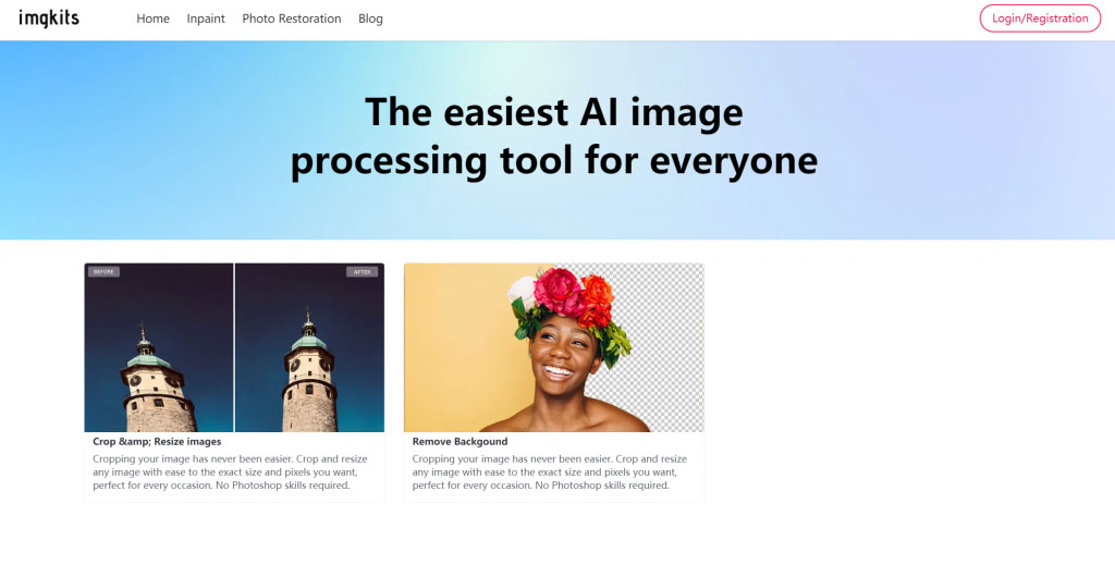 Clear background – AI image processing tools Online | Imgkits